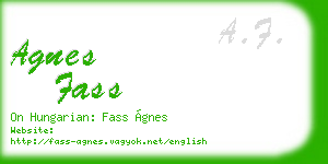 agnes fass business card